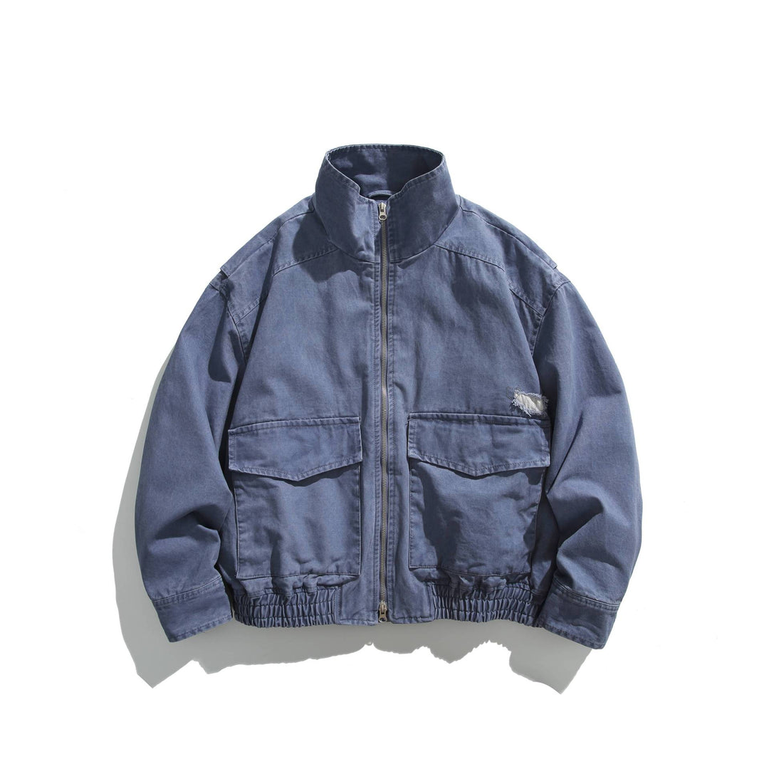Unisex Kurzblouson im Vintage-Canvas mit hohem Stehkragen und Utility‑Taschen Nord Taschen