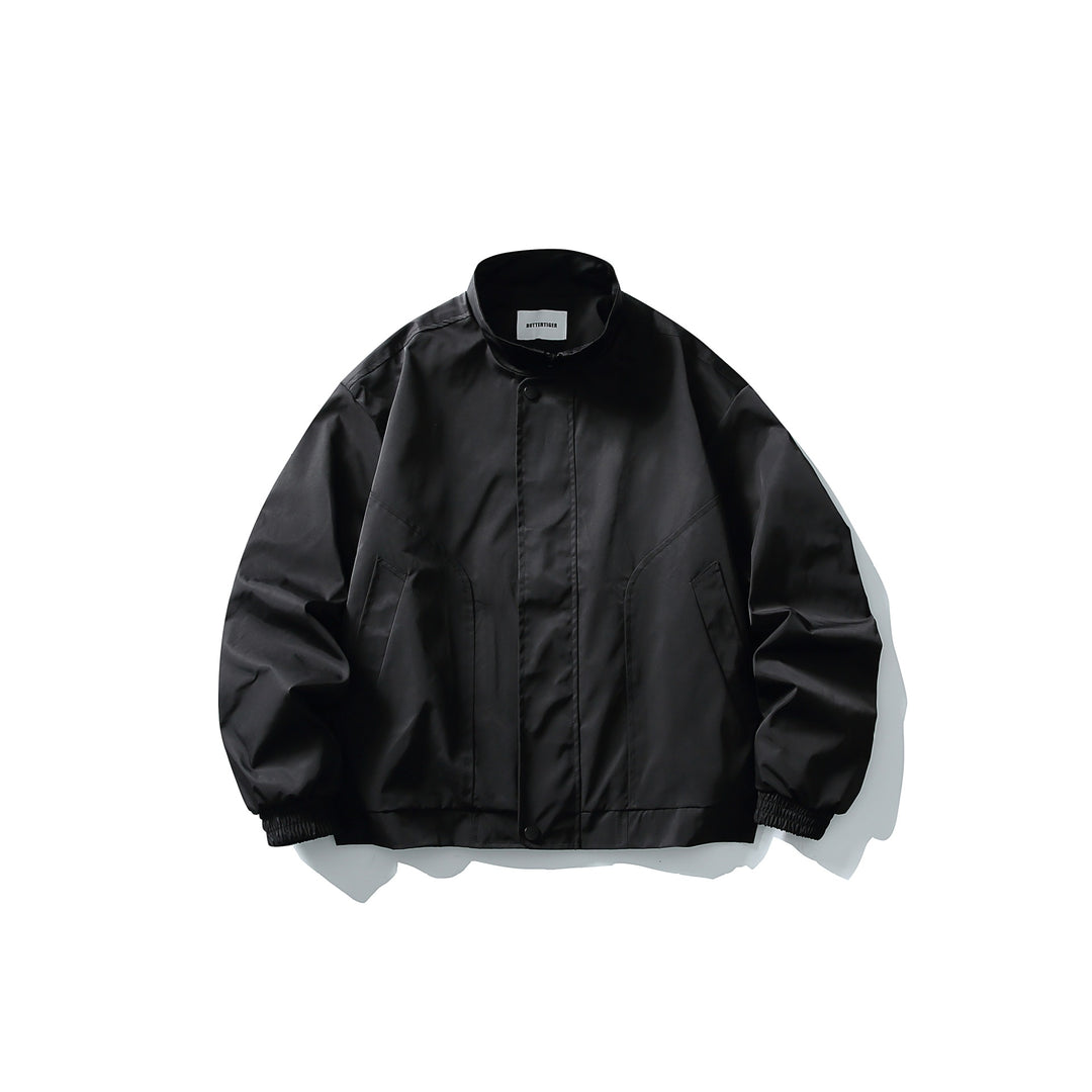 Unisex Kurz geschnittener technischer Boxy‑Bomber mit Stehkragen, Druckknopfblende und elastischen Bündchen Nord Taschen