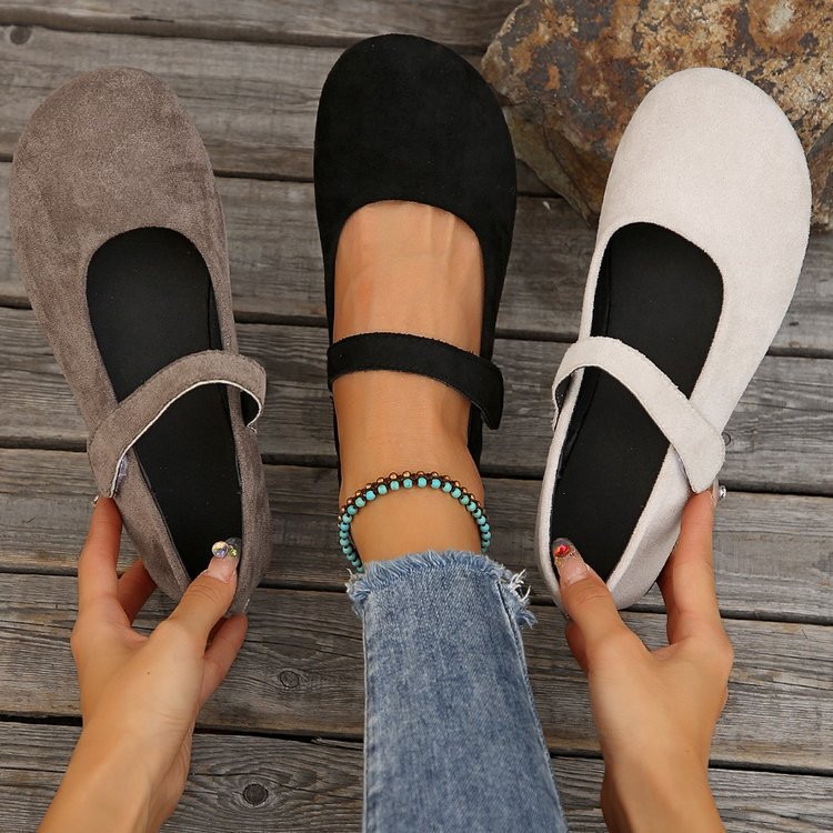 Damen Ballerinas mit verstellbarem Riemen und weichem Innenfutter