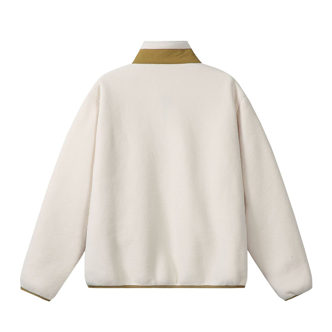 Unisex Oversize Fleece-Zipjacke mit Stehkragen und Kontrastpaspel Nord Taschen