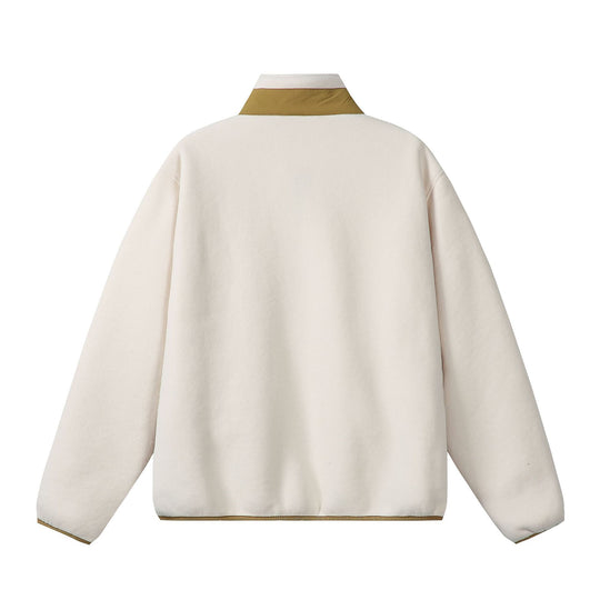 Unisex Oversize Fleece-Zipjacke mit Stehkragen und Kontrastpaspel Nord Taschen