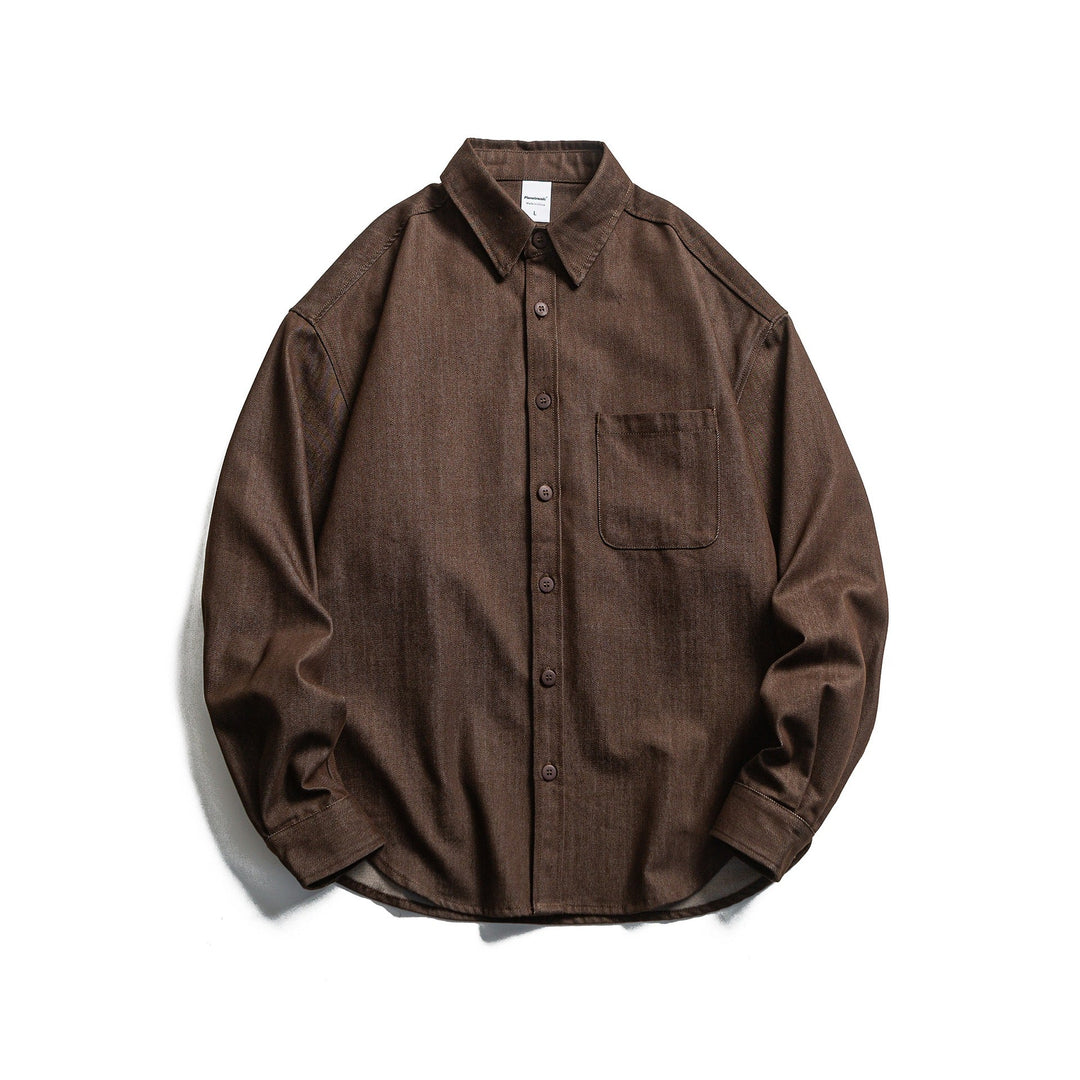 Herren Boxy Hemdjacke aus robustem Twill mit abgerundetem Saum Nord Taschen