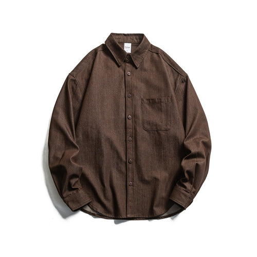 Herren Boxy Hemdjacke aus robustem Twill mit abgerundetem Saum Nord Taschen