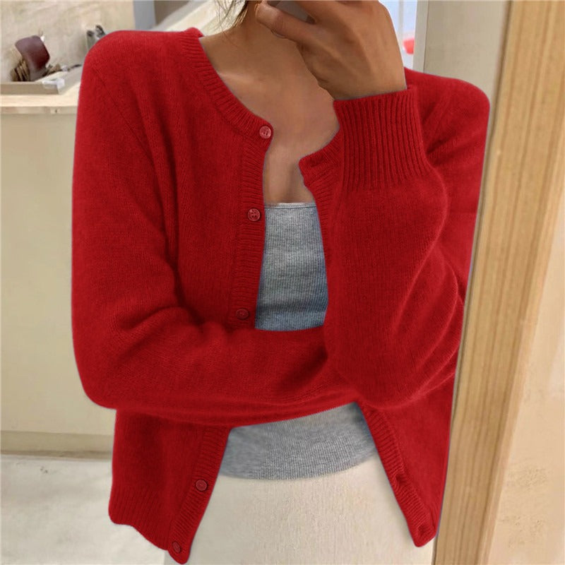 Damen kuschelige Strickjacke