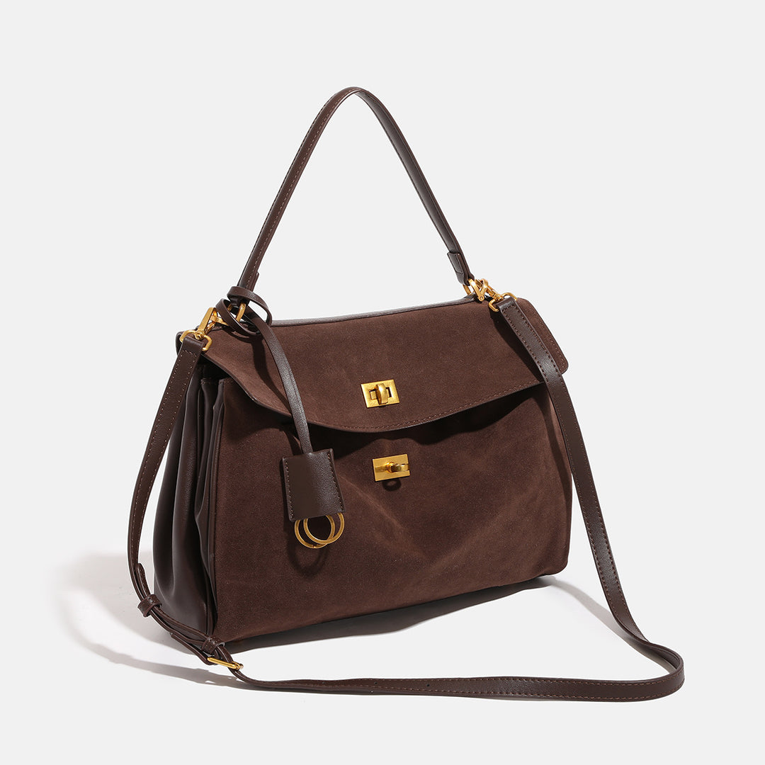 Damen Satchel-Handtasche mit elegantem Samtmaterial und goldenen Akzenten Nord Taschen