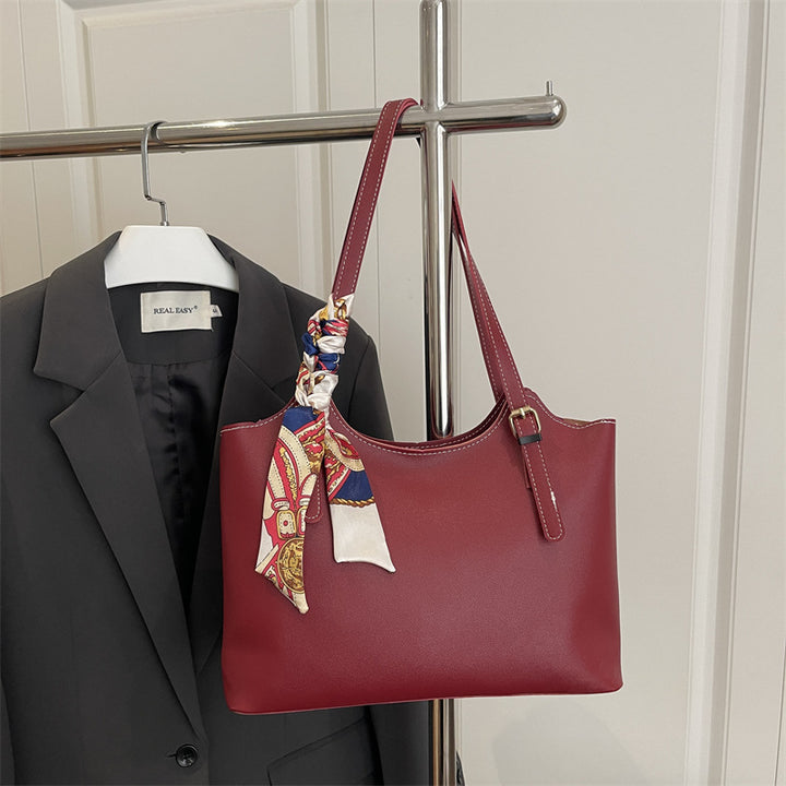 Damen strukturierte Handtasche mit modischem Seiden-Schal Nord Taschen