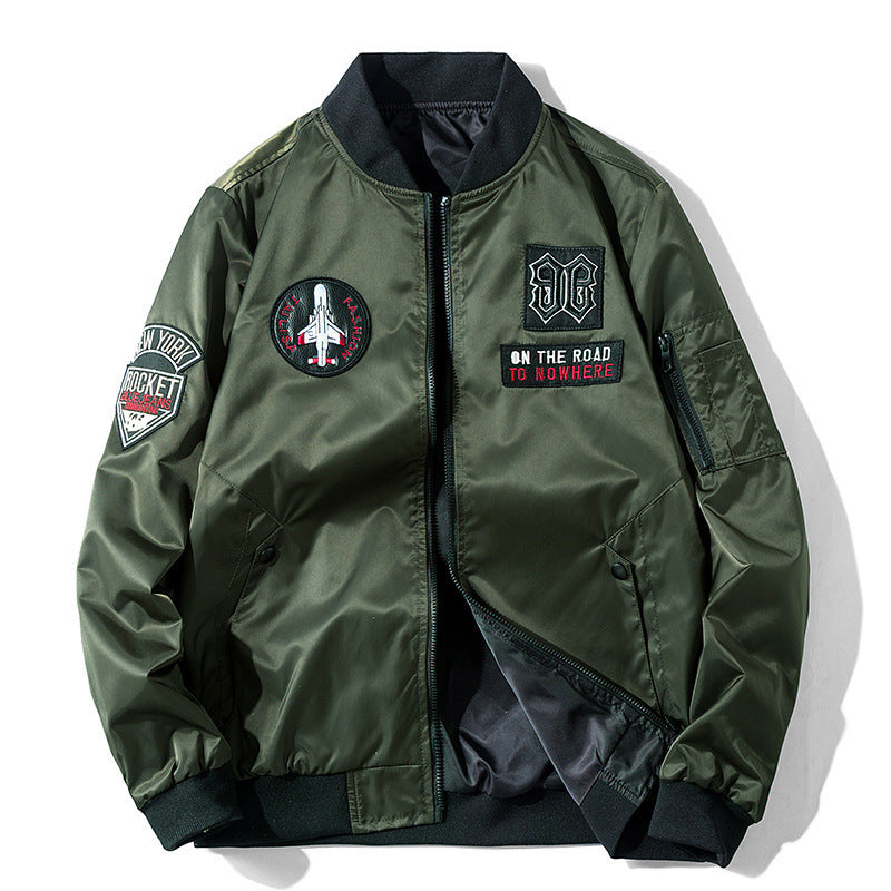 Herren Piloten-Bomberjacke im Aviator-Look mit Patch‑Applikationen und windabweisendem Nylon Nord Taschen