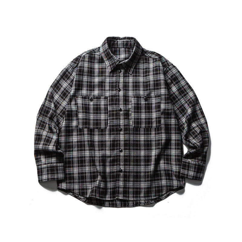 Herren Boxy-Karo-Workshirt aus weichem Flanell mit Doppelbrusttaschen Nord Taschen