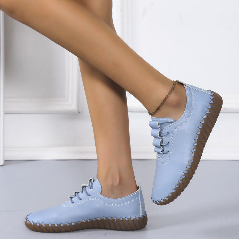 Damen nan handgenähter Komfort-Sneaker mit elastischer Schnürung und profilierter Kautschuksohle Nord Taschen