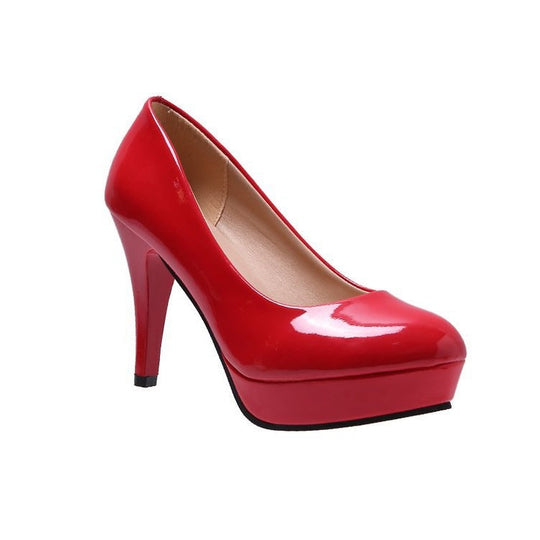Damen Hochglanz Stiletto-Pumps mit modischem Plateau Nord Taschen