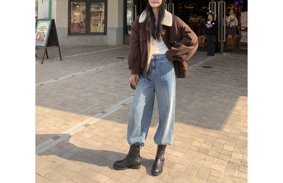 Damen Übergangsjacke mit Kunstfellkragen Nord Taschen