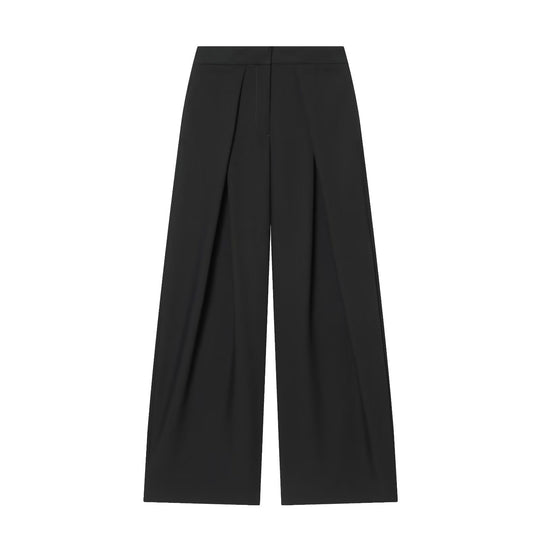 Damen Taillenhohe Bundfaltenhose mit extra weitem Bein und Bügelfalte Nord Taschen
