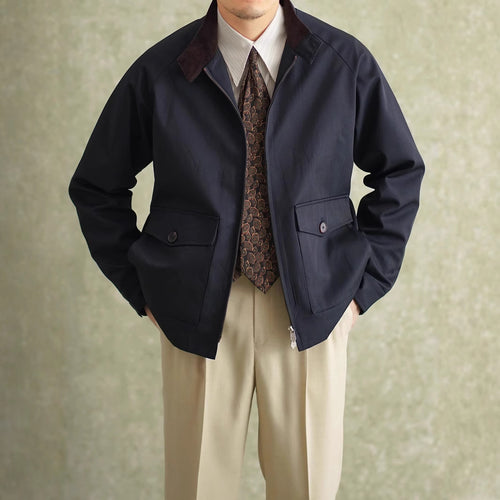 Herren Harrington-Jacke mit Cordkragen und aufgesetzten Pattentaschen Nord Taschen