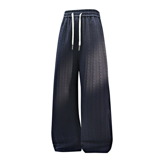 Damen Weite Strick-Loungehose mit Zopfmuster, Kordelbund & Relaxed-Silhouette Nord Taschen