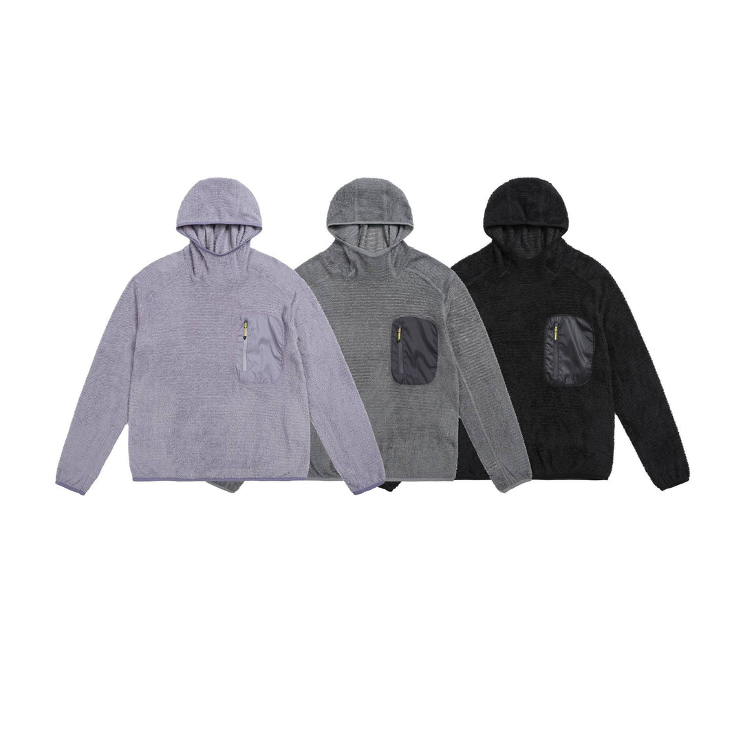 Unisex kuscheliger Kapuzen-Fleecepullover mit Brust-Reißverschlusstasche und elastischem Saum Nord Taschen