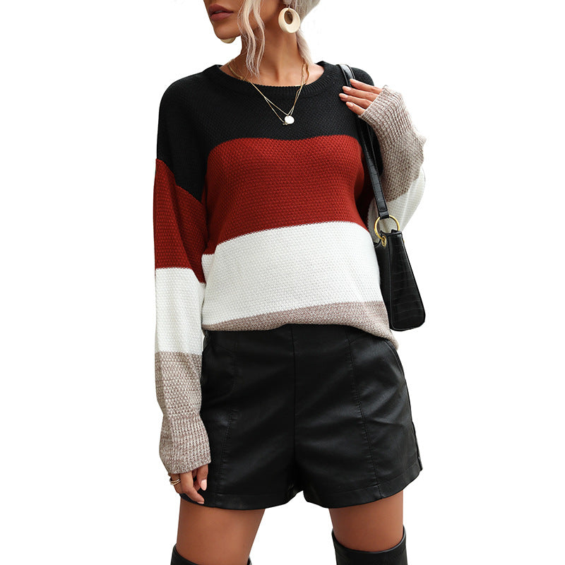 Damen Lässiger Oversized Pullover Nord Taschen