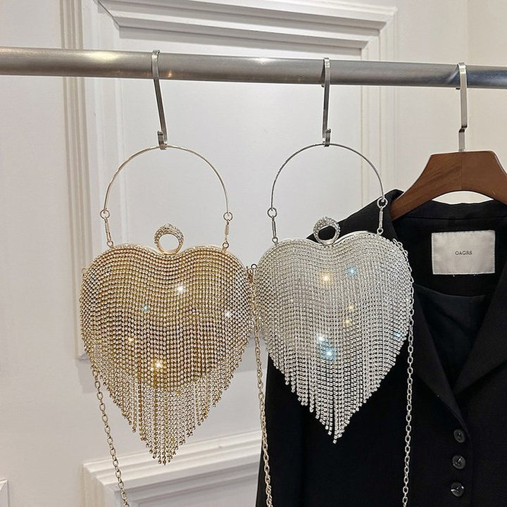 Damen glamouröse Clutch mit funkelnden Strasssteinen Nord Taschen