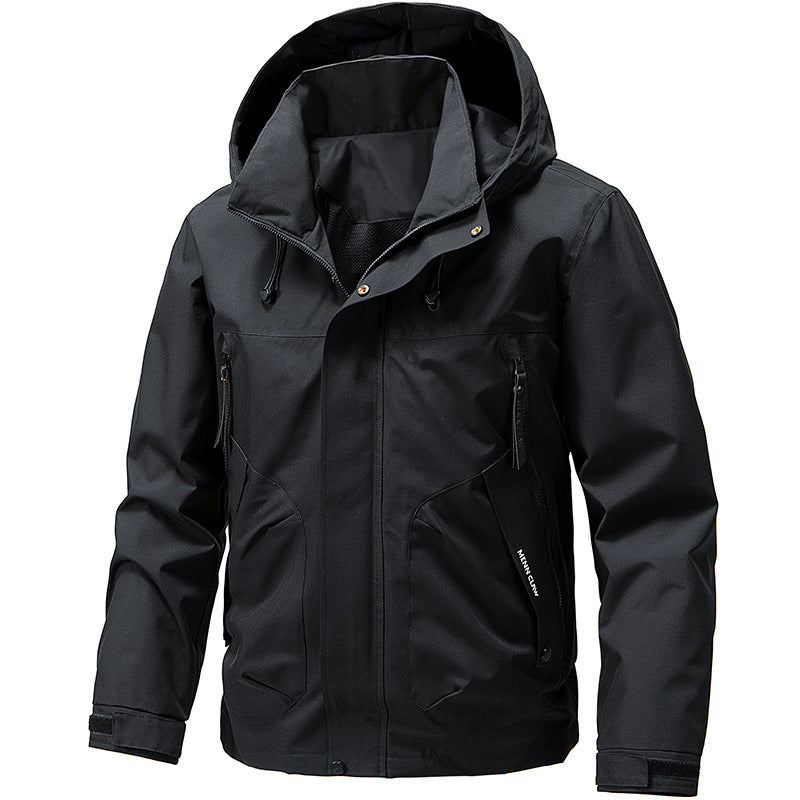 Herren Atmungsaktive Softshell Outdoorjacke mit winddichter Membran, verstellbarer Kapuze und Reißverschlusstaschen Nord Taschen