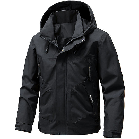 Herren Atmungsaktive Softshell Outdoorjacke mit winddichter Membran, verstellbarer Kapuze und Reißverschlusstaschen Nord Taschen