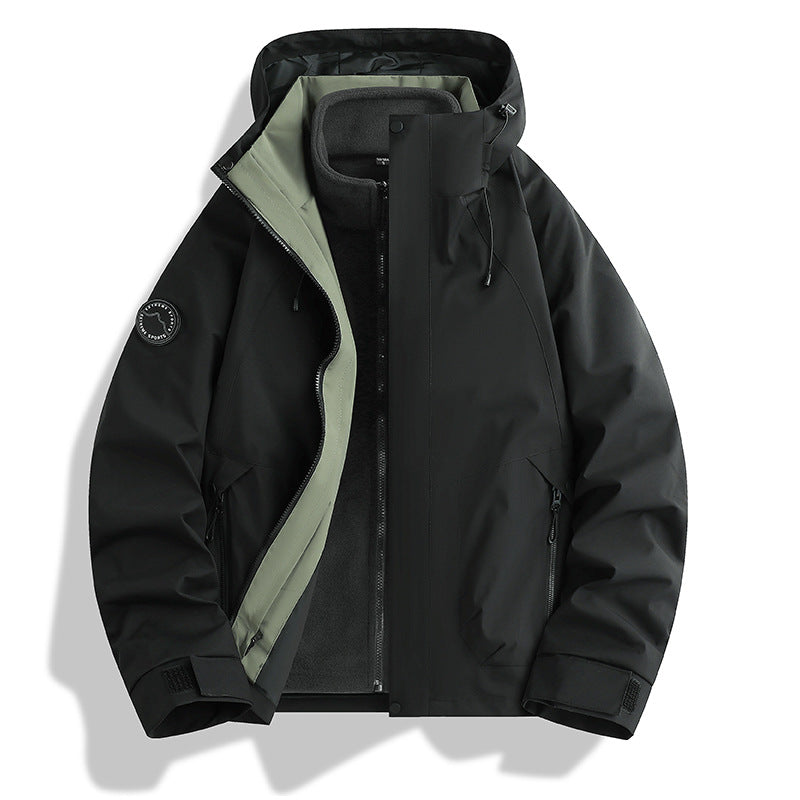 Herren wasserdichte Softshelljacke mit Kapuze und Fleece-Innenfutter Nord Taschen