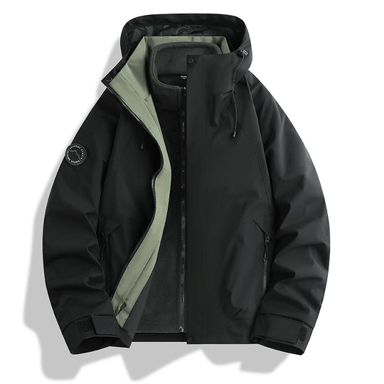 Herren wasserdichte Softshelljacke mit Kapuze und Fleece-Innenfutter Nord Taschen