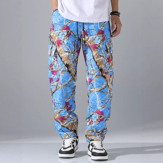 Herren Tapered Cargo-Jogginghose mit Multifachtaschen, Tunnelzug & Utility-Details Nord Taschen