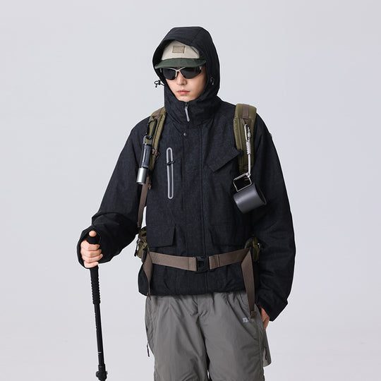 Herren Urban-Technical Field-Parka mit hochschließendem Kragen, schräge Brustpatte und verdeckten Reißverschlüssen Nord Taschen