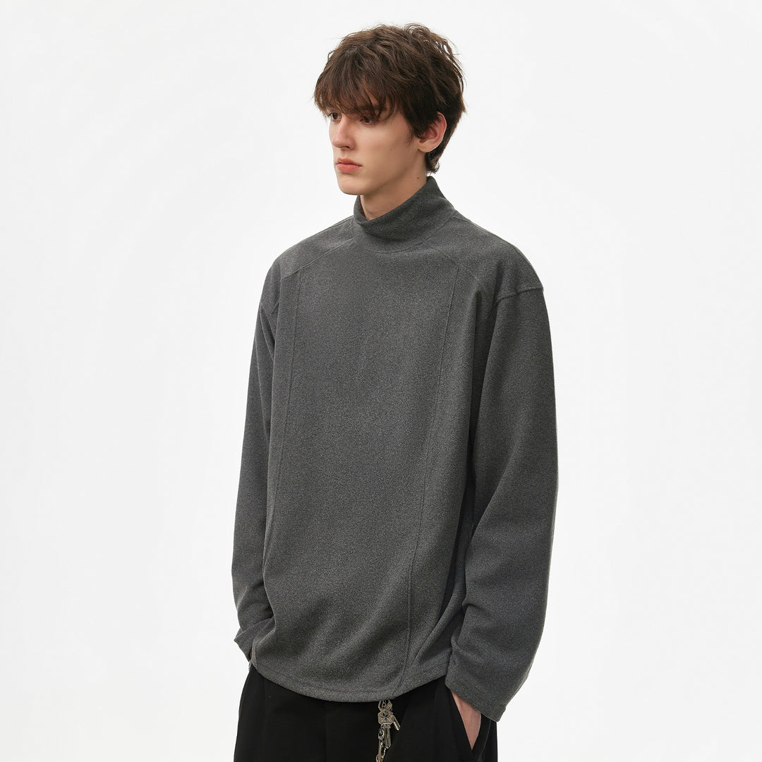 Herren Oversize Rollkragenpullover aus weichem Baumwoll‑Mix mit Raglanärmeln Nord Taschen