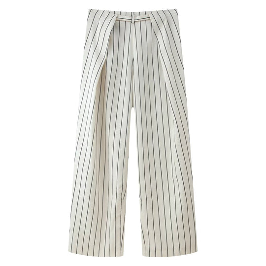 Damen Weite Highwaist-Hose mit Bügelfalten und Bindegürtel Nord Taschen