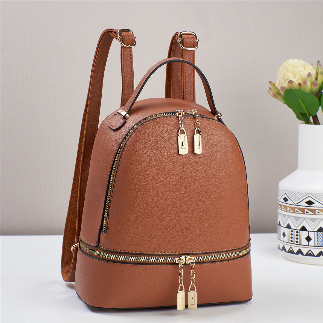 Damen Rucksackhandtasche mit elegantem Doppelreißverschluss Nord Taschen