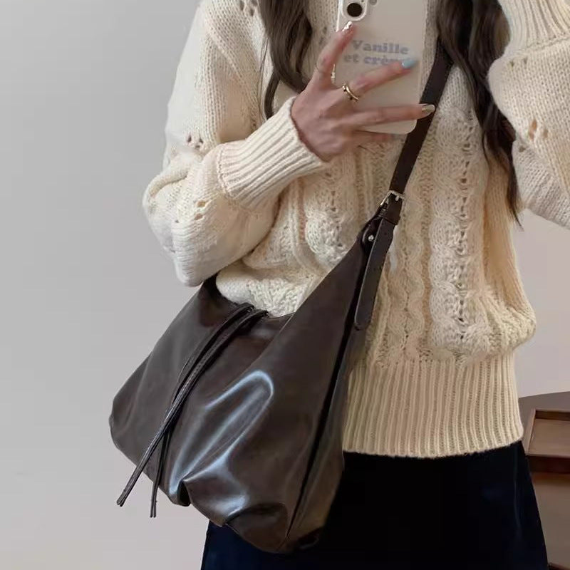 Damen Hobo-Tasche aus hochwertigem Kunstleder mit raffinierten Falten und elegantem Design Nord Taschen
