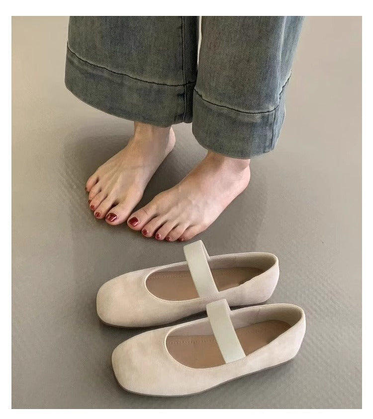 Damen Ballerinas mit komfortablem Riemen und weichem Obermaterial