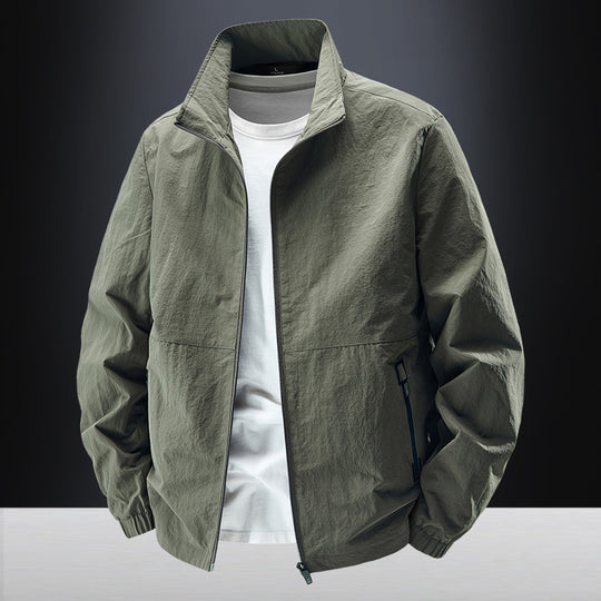 Herren Ultraleichte winddichte Freizeitblousonjacke mit Stehkragen und Reißverschlusstaschen Nord Taschen
