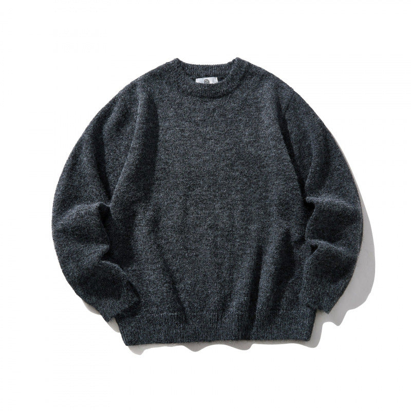 Unisex Oversize-Feinstrickpullover mit Rundhalsausschnitt, gerippten Bündchen und melierter Wollmischung Nord Taschen