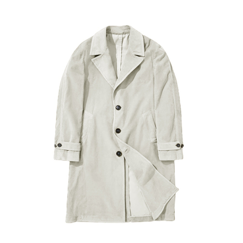 Herren Leichter langer Trenchcoat mit Reverskragen und aufgesetzten Eingrifftaschen Nord Taschen