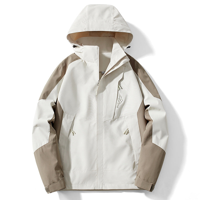 Herren Colorblock Softshell-Trekkerjacke mit Kapuze, verdeckten Reißverschlüssen und seitlichen Eingrifftaschen Nord Taschen