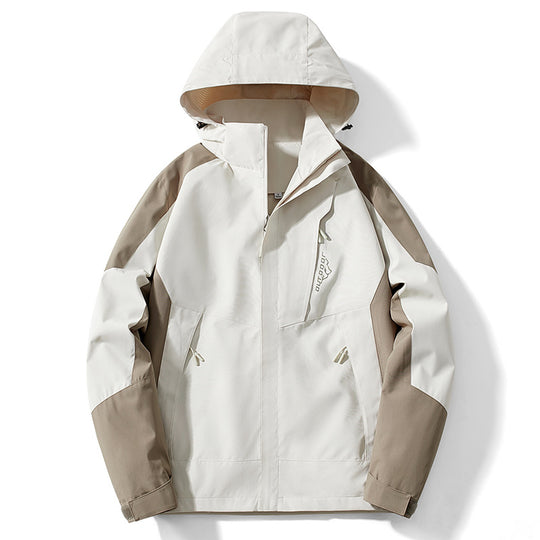 Herren Colorblock Softshell-Trekkerjacke mit Kapuze, verdeckten Reißverschlüssen und seitlichen Eingrifftaschen Nord Taschen