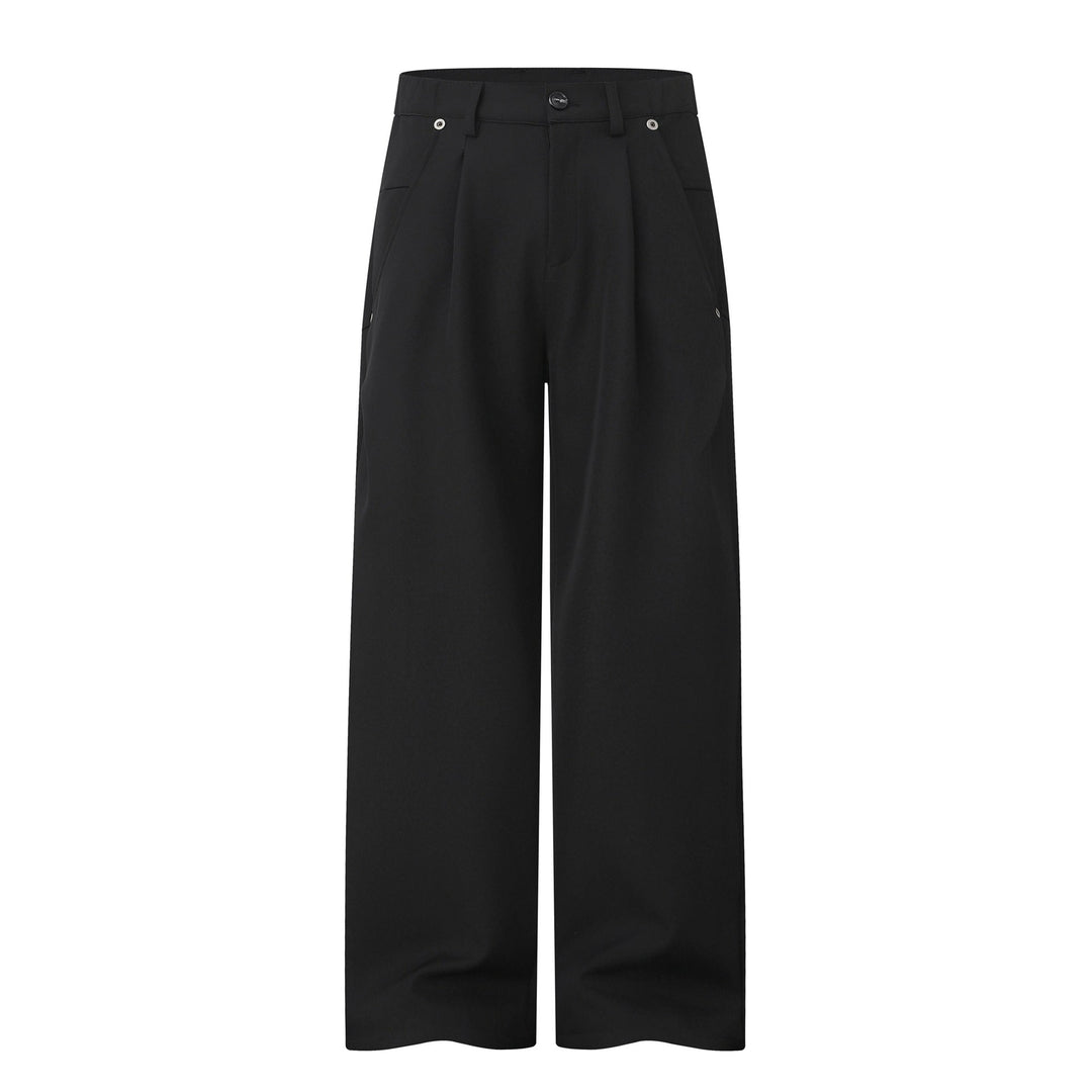 Damen Weite Bundfalten-Hose mit hohem Bund und weitem Bein Nord Taschen