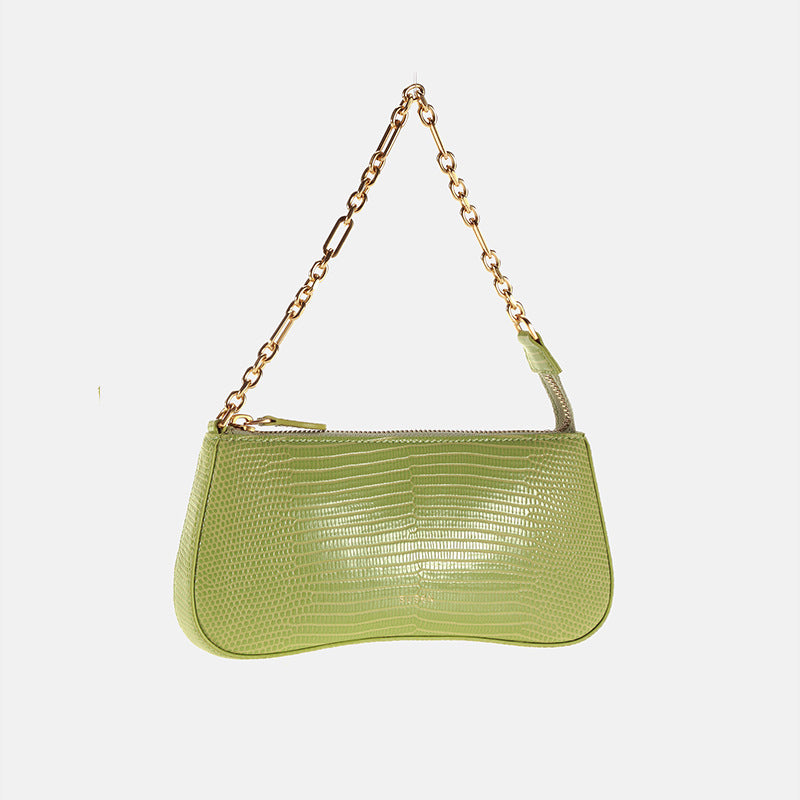 Damen Clutch im Schlangenleder-Look mit Kettenriemen Nord Taschen