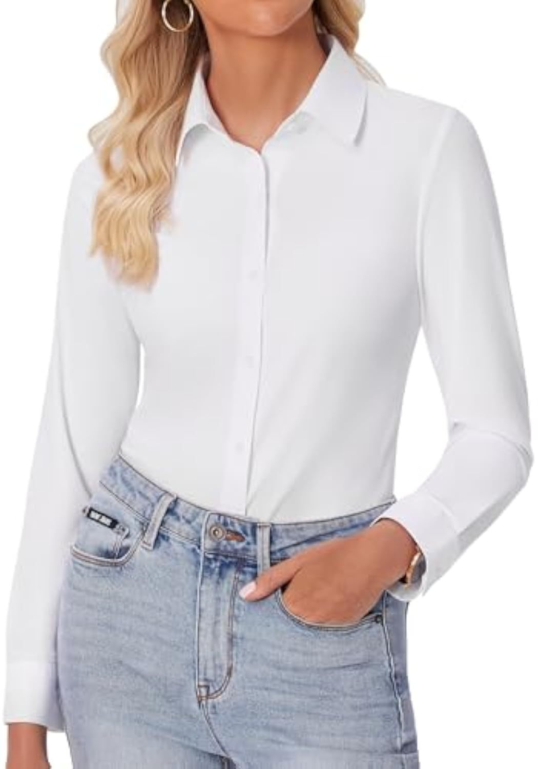 Damen Elegantes Langarmhemd Nord Taschen