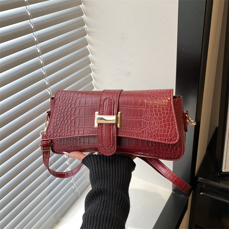 Damen Clutch-Tasche im edlen Kroko-Look mit praktischem Klappverschluss Nord Taschen