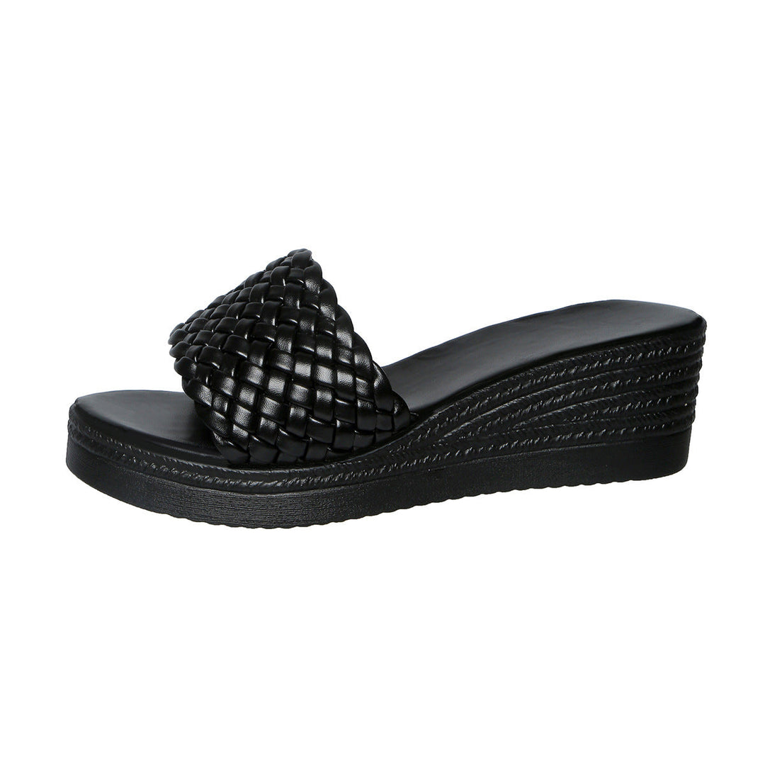 Damen Wedge-Sandalen mit geflochtenem Riemen und ergonomischer Sohle