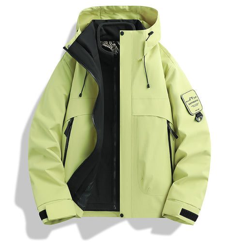Herren modulare wasserdichte Outdoorjacke mit abnehmbarer Fleece-Innenjacke und verstellbarer Kapuze Nord Taschen