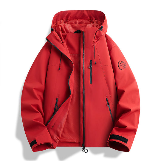 Damen Leichte wasserdichte Kapuzenjacke mit Teddy‑Charm und verdeckten Reißverschlusstaschen Nord Taschen