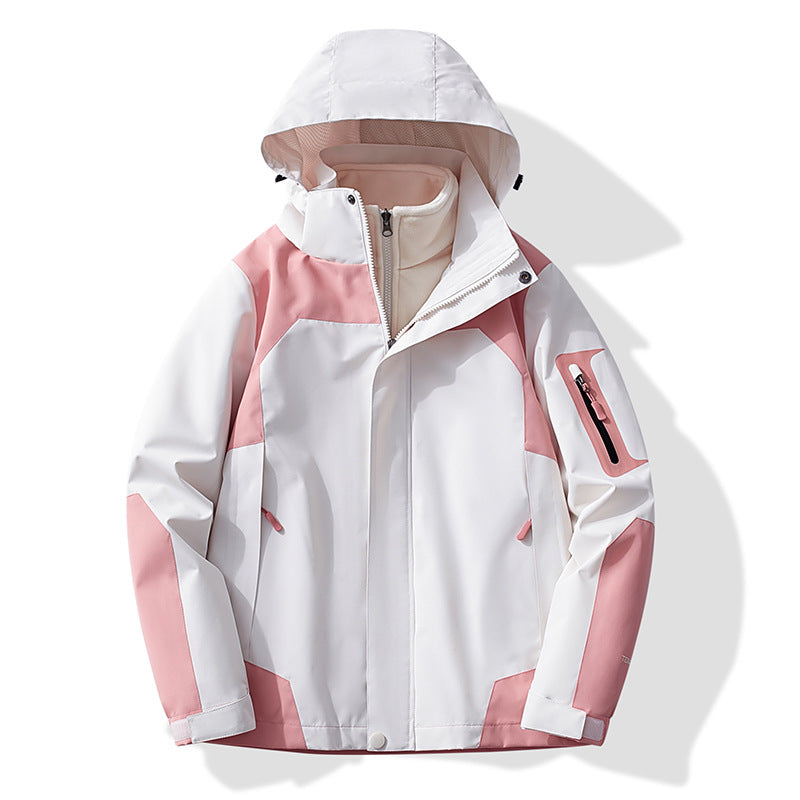 Damen Multifunktionale Trekking-Softshelljacke mit herausnehmbarer Fleece‑Innenlage und Kapuze Nord Taschen