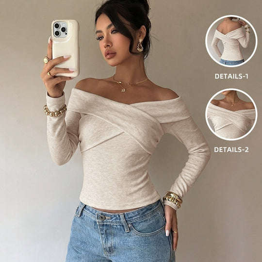 Damen Elegantes Cropped Shirt Nord Taschen