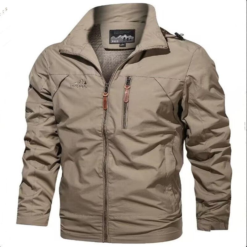 Herren Leichte wasserdichte Kapuzen-Outdoorjacke mit Brusttasche und verstellbaren Bündchen Nord Taschen