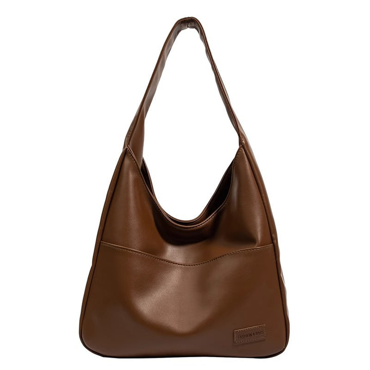 Damen Hobo-Tasche aus glattem Kunstleder mit praktischen Außentaschen Nord Taschen
