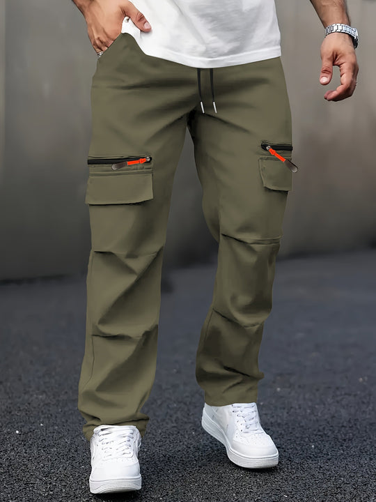Herren Cargo-Jogginghose mit Multifunktionstaschen, Tunnelzug & Reißverschlüssen Nord Taschen
