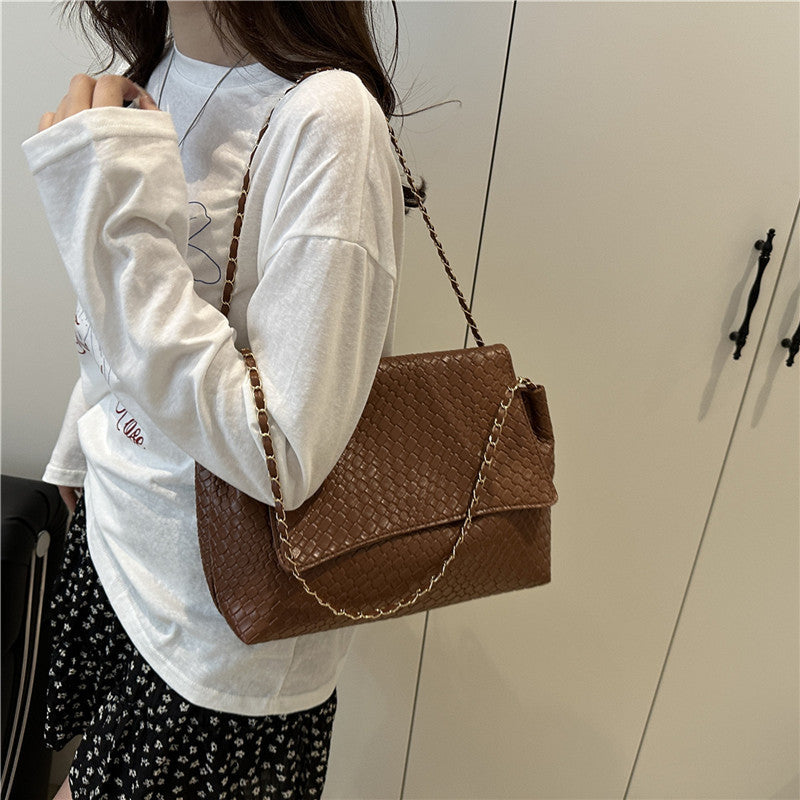Damen Schultertasche aus hochwertigem geflochtenem Leder Nord Taschen